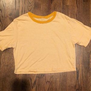 kids yellow strip crop top